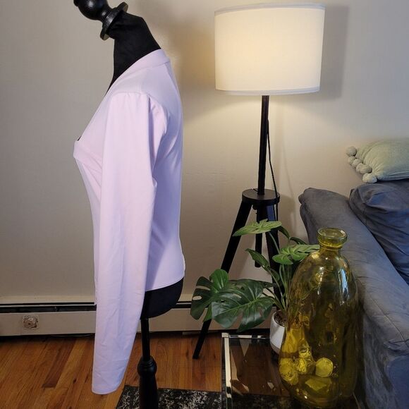 Free People Blush Pink Bodysuit Elegant Pink Long Sleeve Square Neck Size Medium - Picture 3 of 11